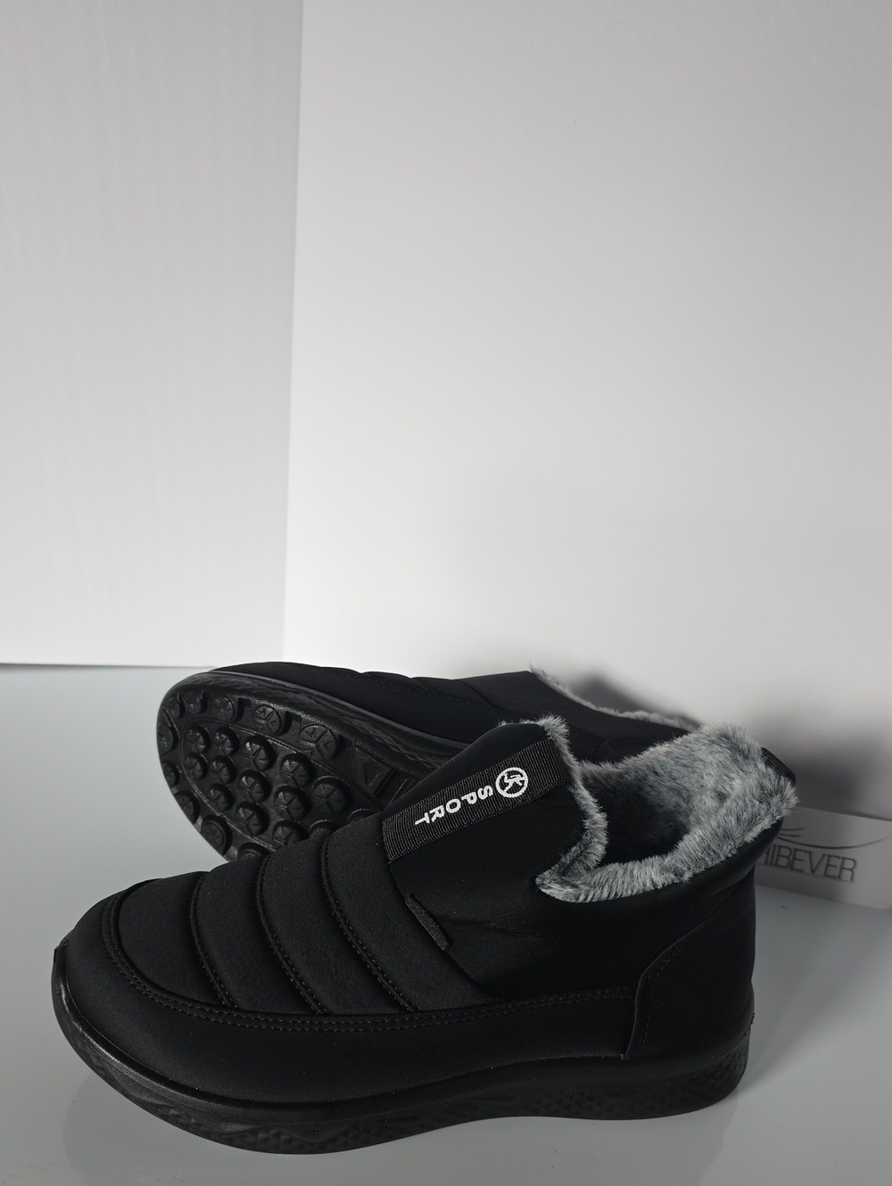Women’s Black Faux-Fur Winter Ankle Booties